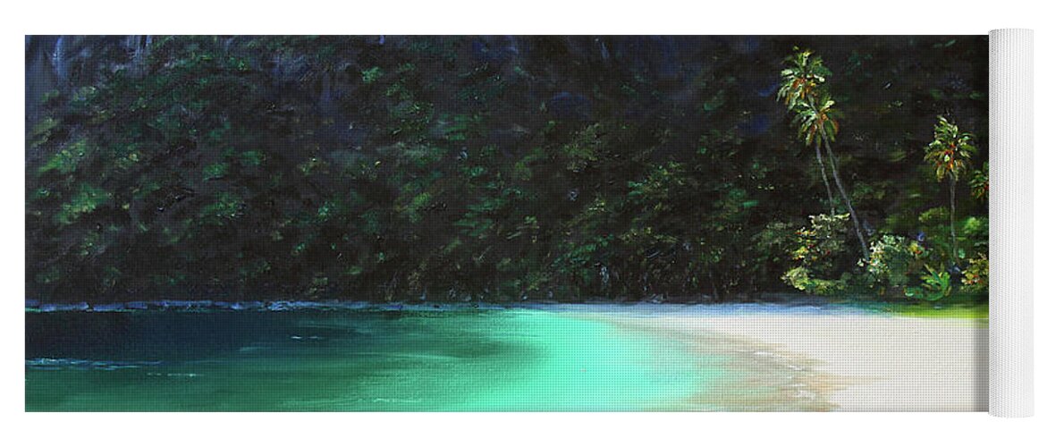 Sugar Beach Yoga Mat featuring the painting Sugar Beach by Jonathan Gladding