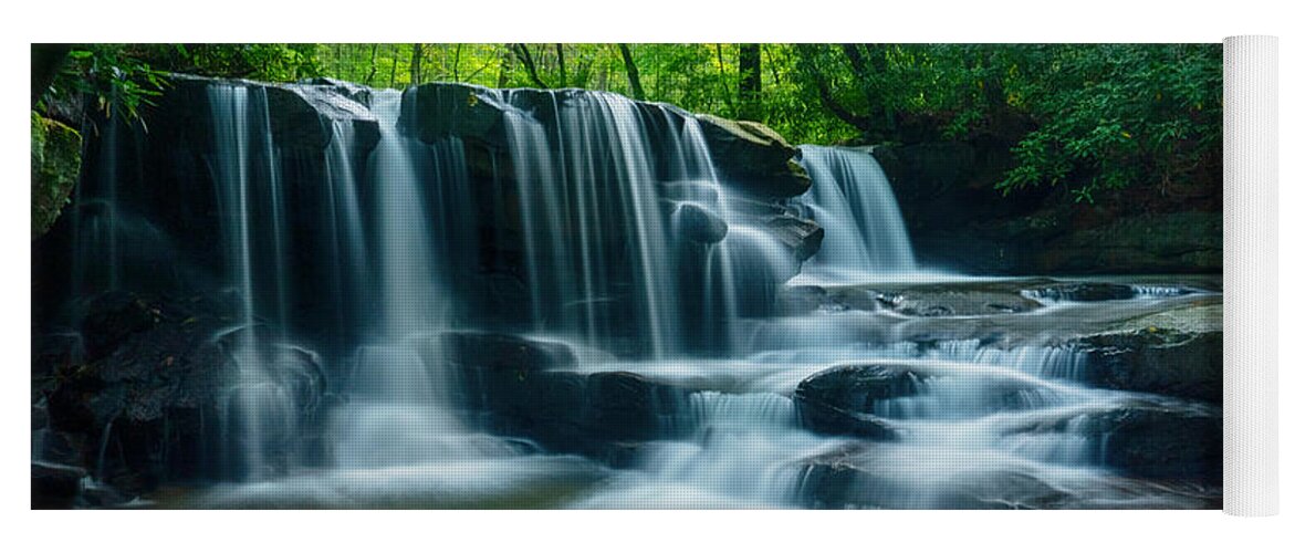 Sugar Yoga Mat featuring the photograph Sugar Run Falls by Amanda Jones