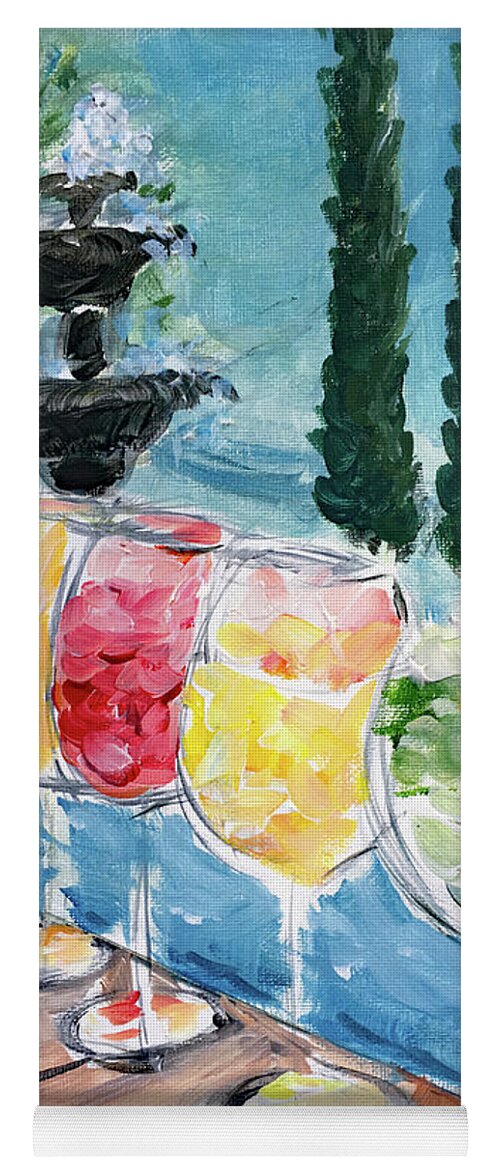 Wine Yoga Mat featuring the painting Summer Wine by Roxy Rich