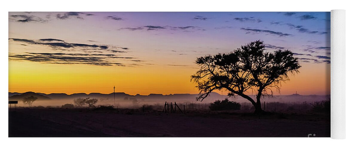 Sunset Yoga Mat featuring the photograph Sunrise in Sossusvlei, Namibia by Lyl Dil Creations