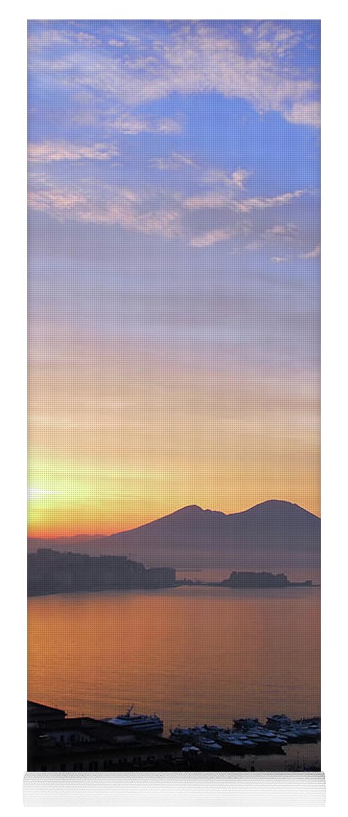 Aerial View Yoga Mat featuring the photograph Sunrise over Naples, Italy by Tito Slack
