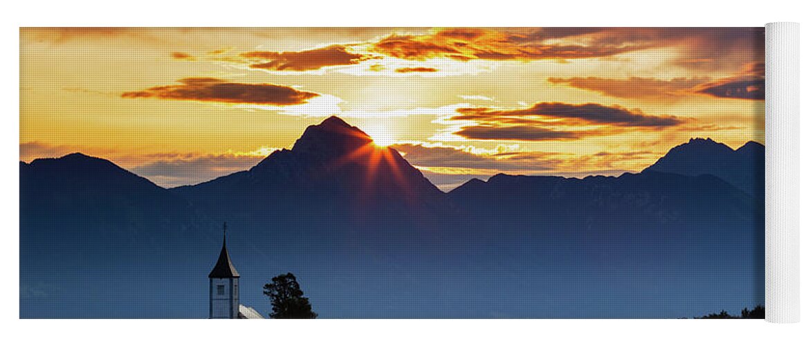 Jamnik Yoga Mat featuring the photograph Sunrise over the Kamnik Alps by Ian Middleton