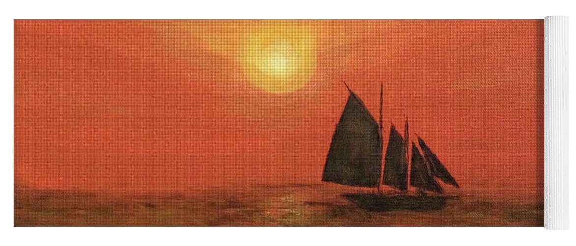 Sunset Yoga Mat featuring the painting Sunset Cruise by Aicy Karbstein