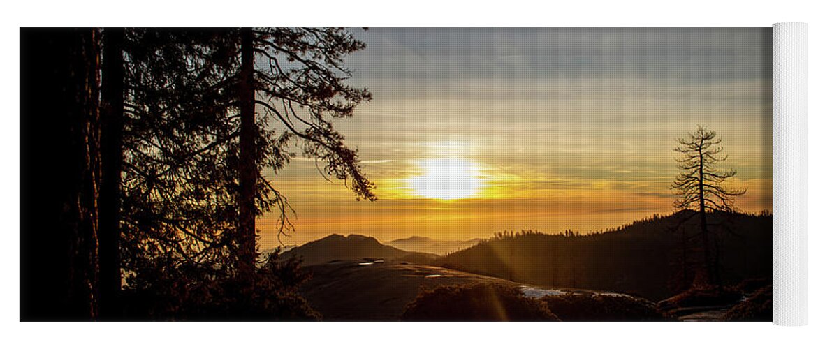 Landscape Yoga Mat featuring the photograph Sunset in Sequoia by Aileen Savage