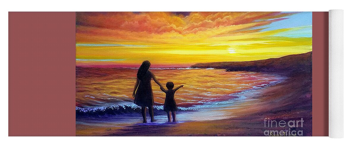 Sunset Yoga Mat featuring the painting Sunset Lullaby by Sarah Irland