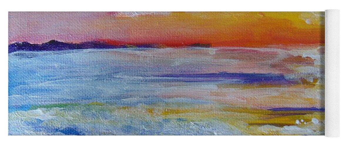 Gulf Of Mexico Yoga Mat featuring the painting Sunset on the Gulf by Saundra Johnson