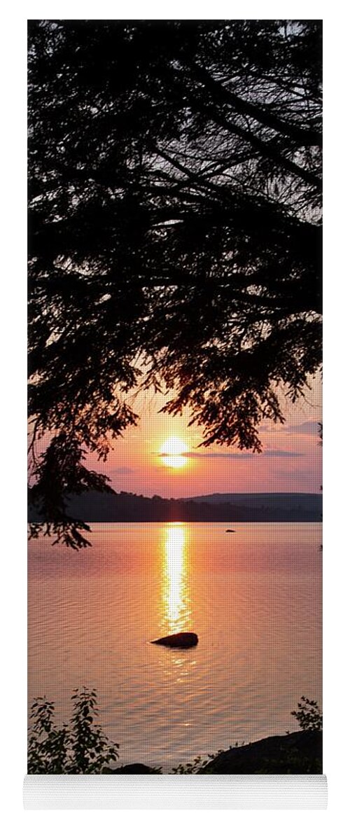 Sunset Yoga Mat featuring the photograph Sunset on the Rock by Karin Pinkham