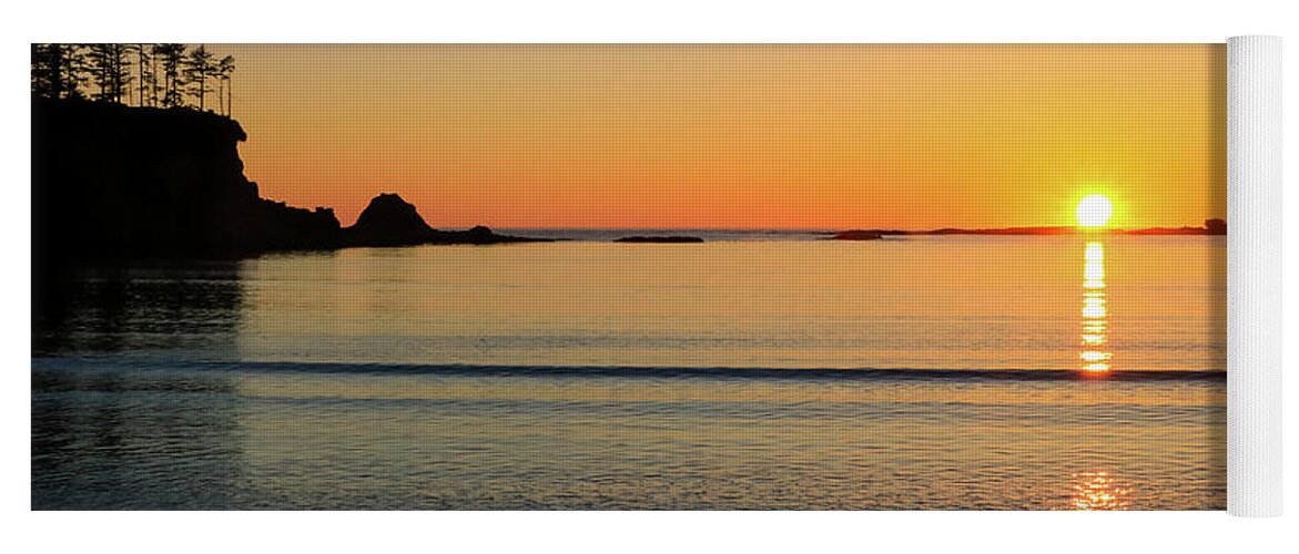 Cliffs Yoga Mat featuring the photograph Sunset over Sunset Bay, Oregon 3 by Dawn Richards