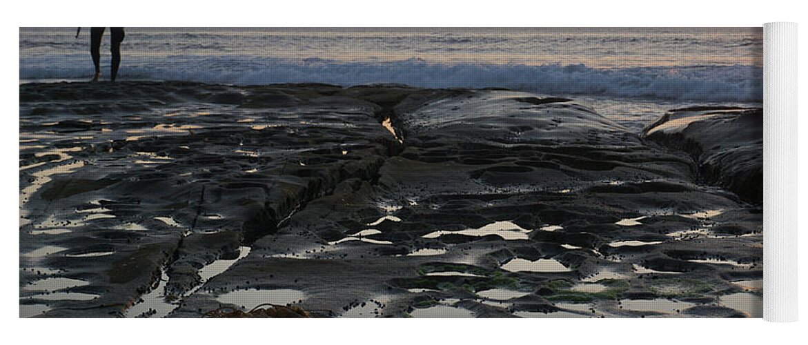 La Jolla Yoga Mat featuring the photograph Sunset Surf Sayonara 2 by Richard A Brown