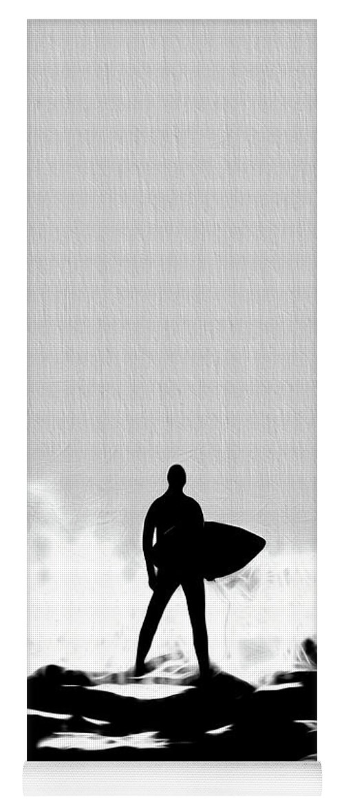 Surfer Yoga Mat featuring the digital art Surf's Up by Pennie McCracken