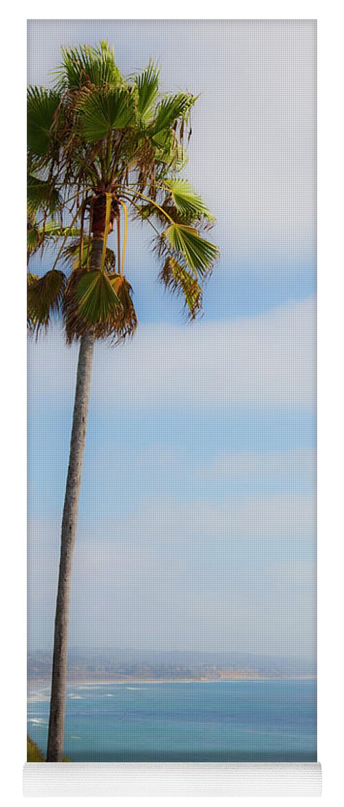 Surfer Art Yoga Mat featuring the photograph Twin Palms over Pacific by Catherine Walters