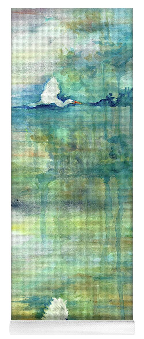 #creativemother Yoga Mat featuring the painting Swamp Birds right by Francelle Theriot