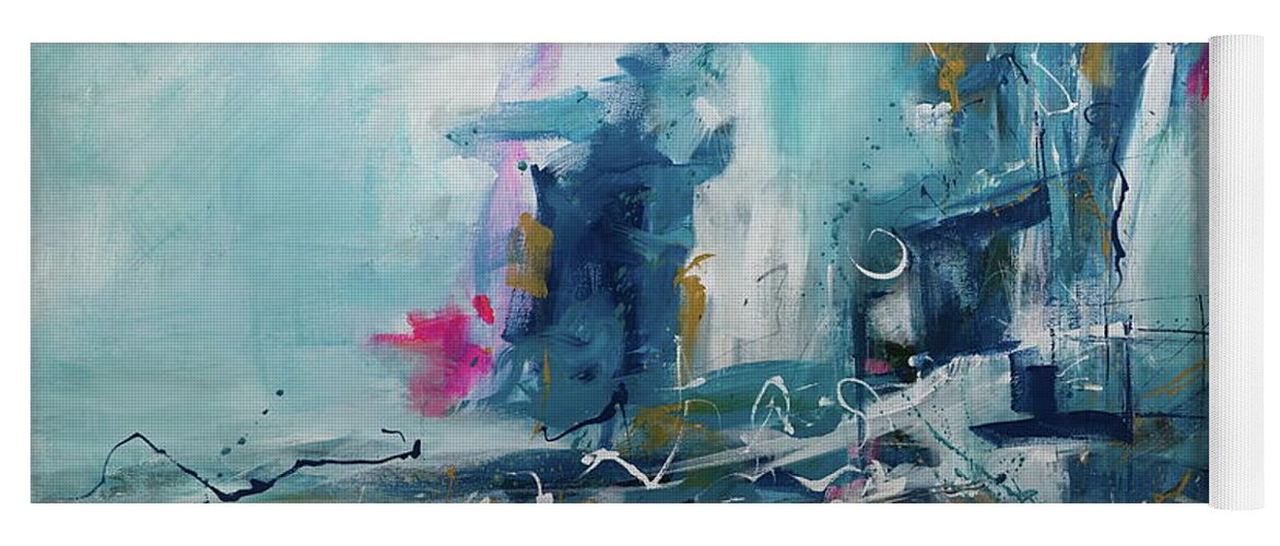 Abstract Yoga Mat featuring the painting Swept Away by Terri Einer