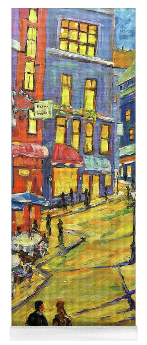 Urban Scene Yoga Mat featuring the painting Swing Town by Prankearts by Richard T Pranke