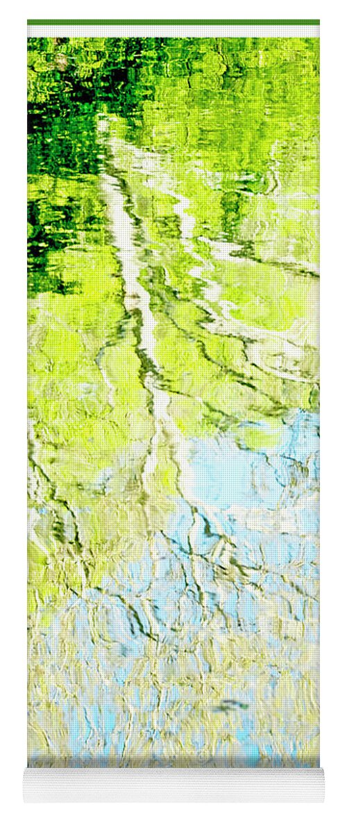 Sycamore Yoga Mat featuring the photograph Sycamore Trees Reflected in a Stream by A Macarthur Gurmankin