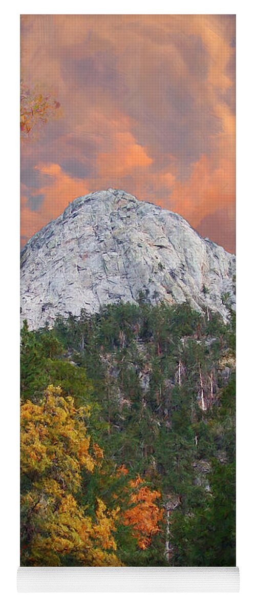 Tahquitz Peak Yoga Mat featuring the digital art Tahquitz Peak - Lily Rock Painted Version by Glenn McCarthy Art and Photography