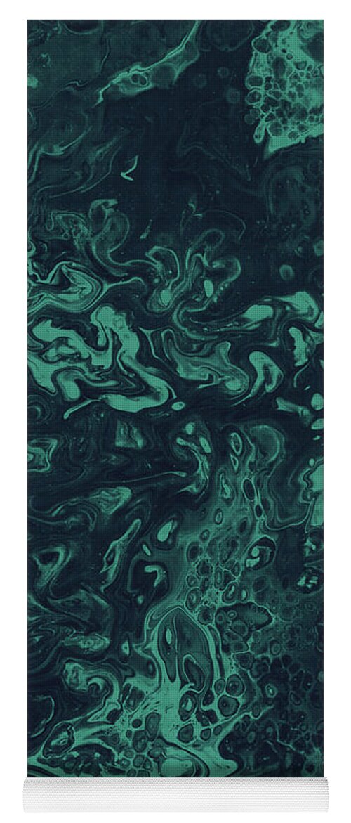 Fluid Yoga Mat featuring the painting Teal Smoke by Jennifer Walsh