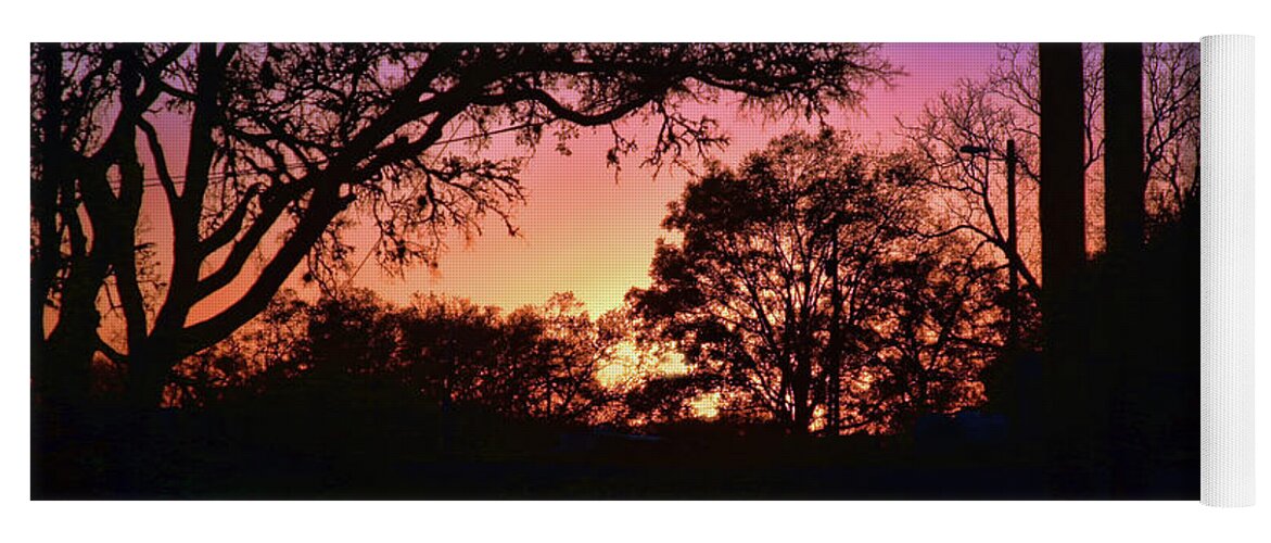 Sunset Yoga Mat featuring the photograph Texas Country Sunset by Joan Bertucci