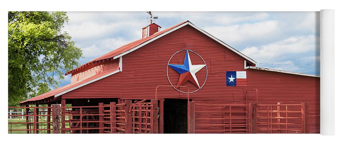 Texas Red Barn Yoga Mat featuring the photograph Texas Red Barn by Robert Bellomy