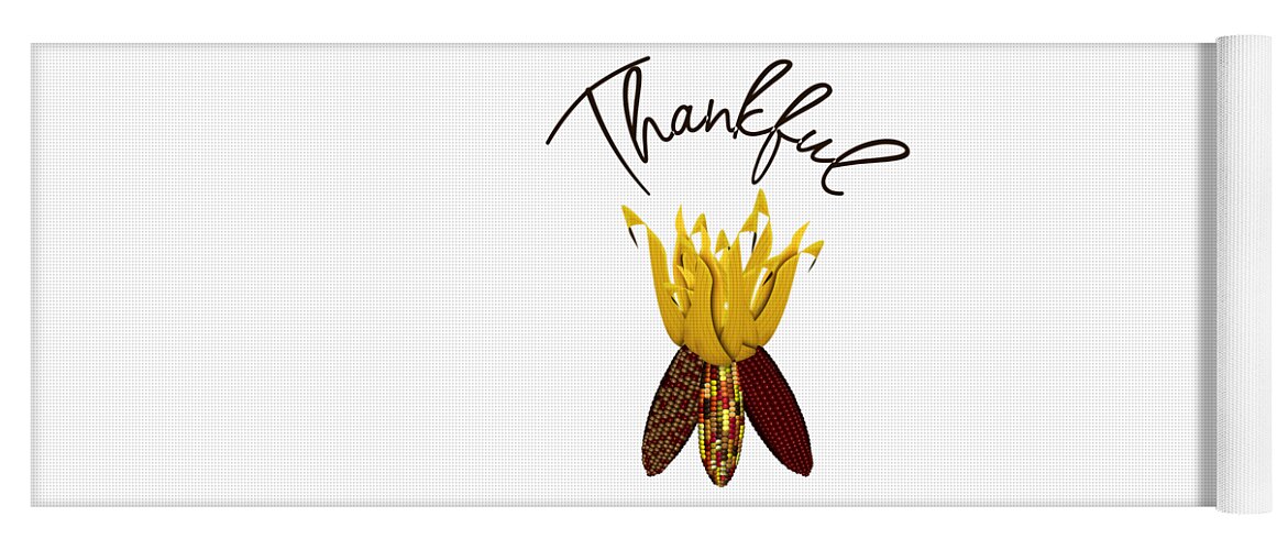 Thankful Yoga Mat featuring the photograph Thankful - Colorful Autumn Indian Corn by Colleen Cornelius