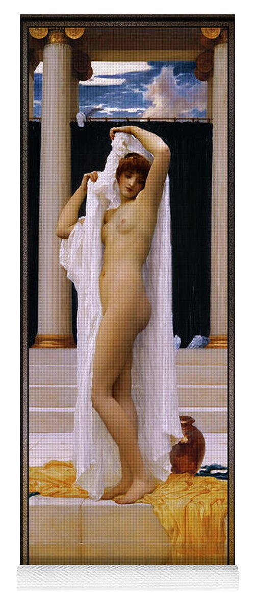The Bath Of Psyche Yoga Mat featuring the painting The Bath of Psyche by Frederic Leighton by Rolando Burbon