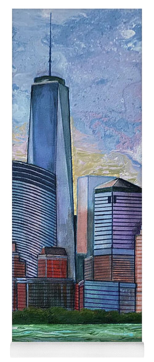 New York Yoga Mat featuring the painting The Big Apple by Mr Dill