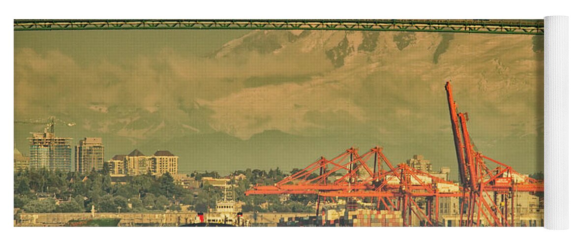 Bridge Yoga Mat featuring the photograph The Bridge in English Bay by Tom Kelly