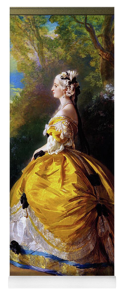 The Empresseugénie Yoga Mat featuring the painting The Empress Eugenie by Franz Xaver Winterhalter by Rolando Burbon