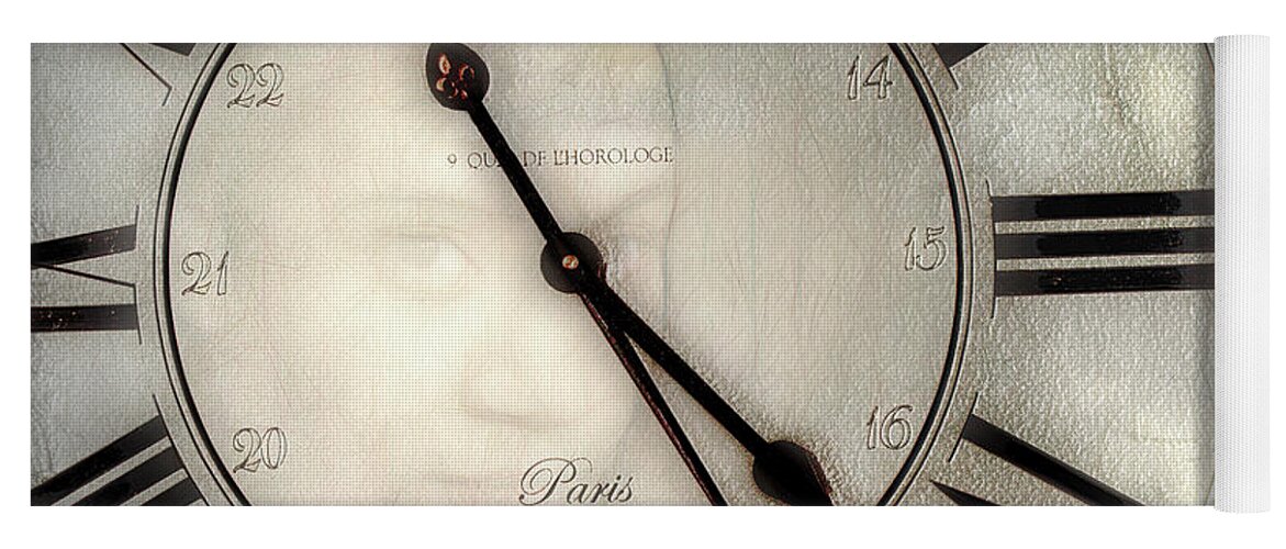 Clock Yoga Mat featuring the digital art The Face of Time by Pennie McCracken
