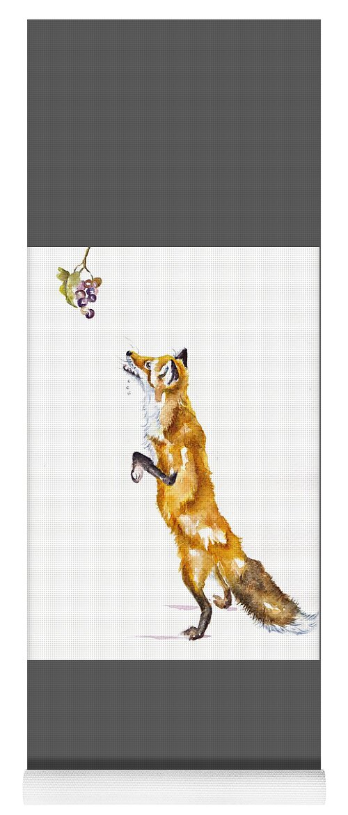 Aesop's Fables Yoga Mat featuring the painting The Fox and the Grapes by Debra Hall
