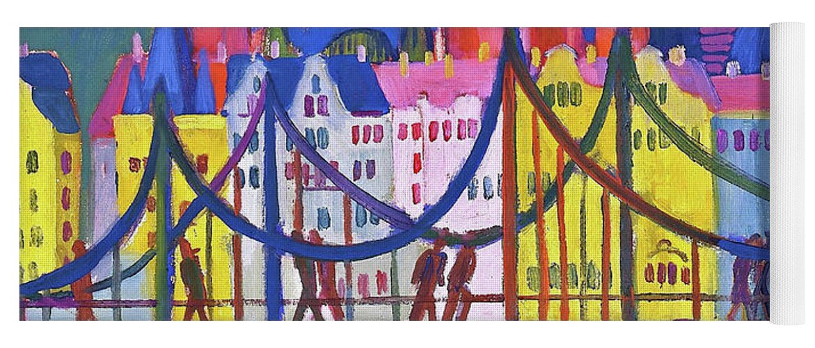 The Frankfurt Cathedral Yoga Mat featuring the painting The Frankfurt Cathedral - Digital Remastered Edition by Ernst Ludwig Kirchner