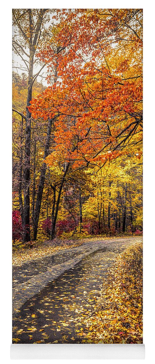 Appalachia Yoga Mat featuring the photograph The Golds of Autumn by Debra and Dave Vanderlaan