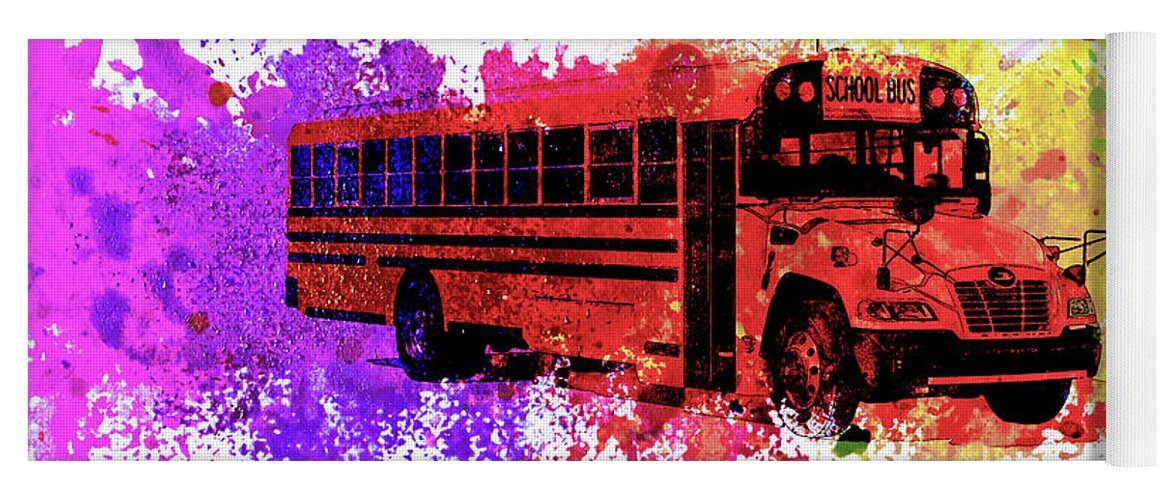 School Bus Yoga Mat featuring the photograph The Groovy School Bus by Billy Knight