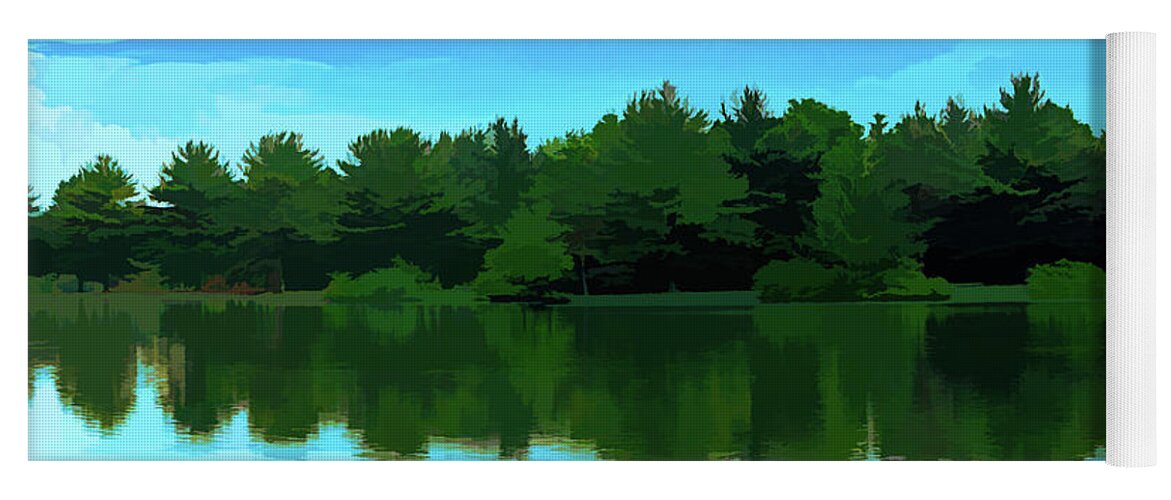 Lake Yoga Mat featuring the digital art The Lake by Jason Fink