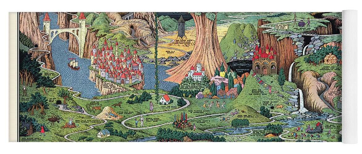 Map Yoga Mat featuring the painting The Land of Make Believe by Jaro Hess
