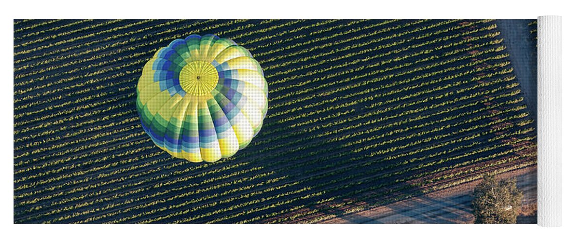 Hot Air Balloon Yoga Mat featuring the photograph The Landing by Ana V Ramirez