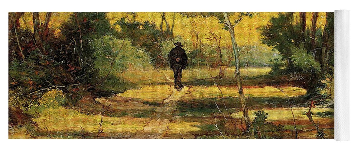 Giovanni Yoga Mat featuring the painting The Man in the Woods by Giovanni Fattori