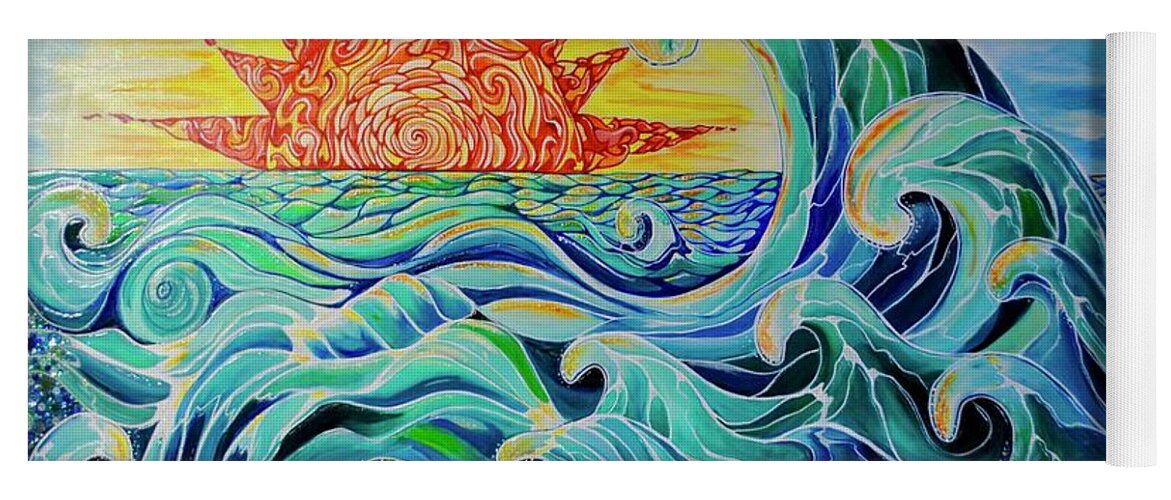 Waves Yoga Mat featuring the painting The Mother Wave by Patricia Arroyo