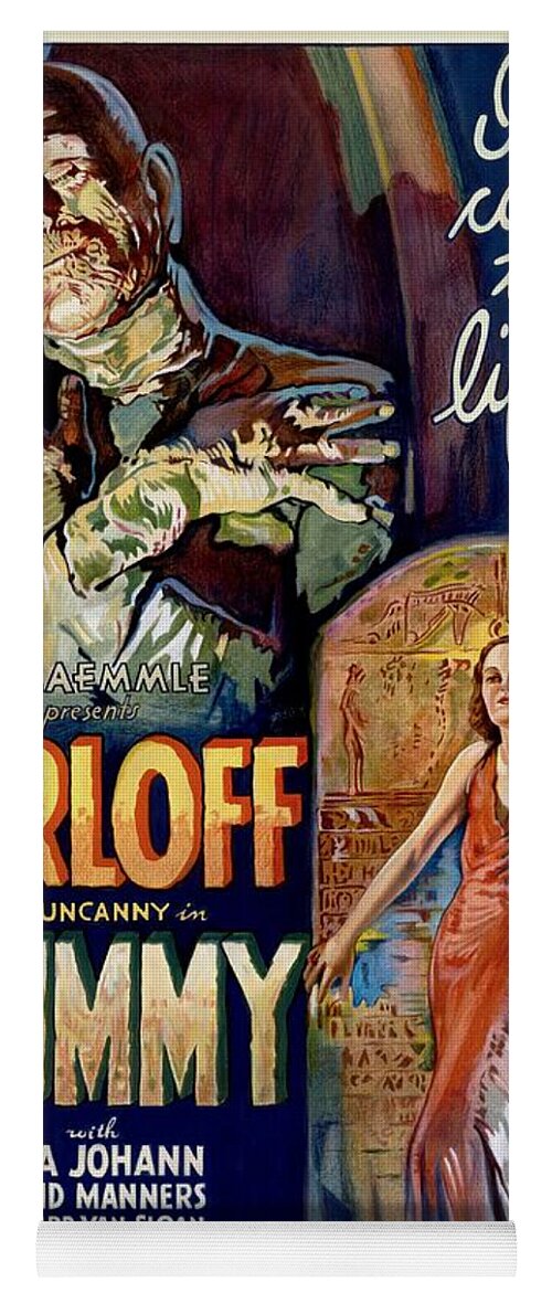 The Mummy Yoga Mat featuring the painting The Mummy 1932 film by Vincent Monozlay