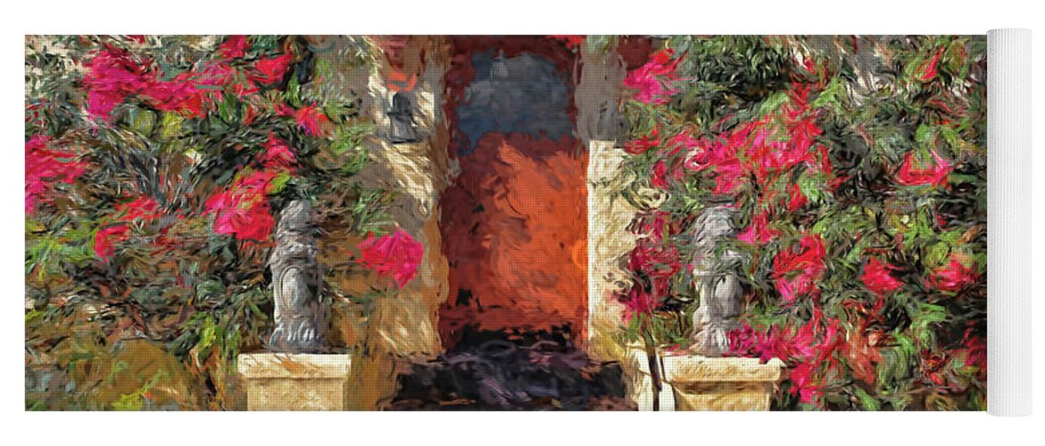 Burns Court Yoga Mat featuring the photograph The Orange Door by HH Photography of Florida