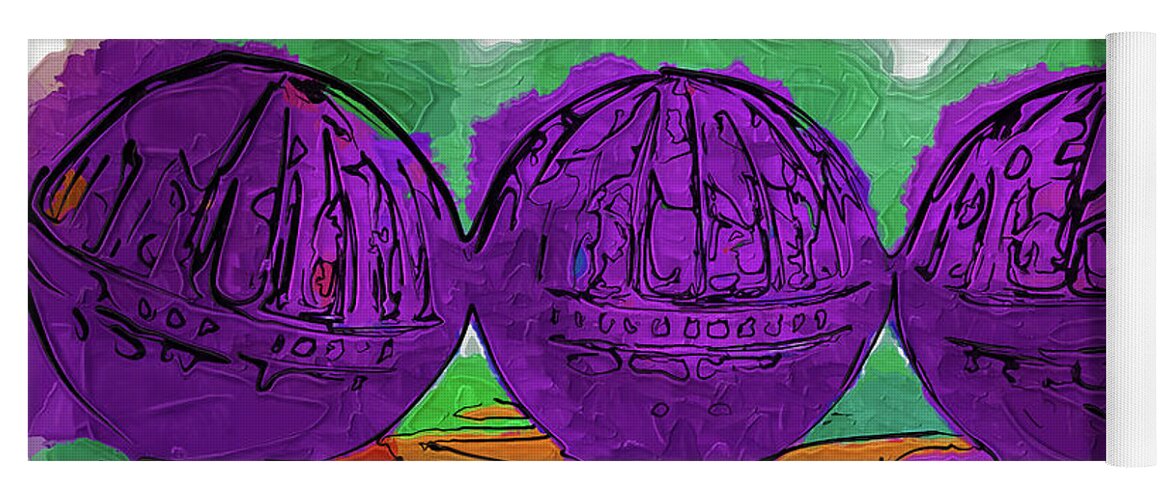 Balls Yoga Mat featuring the digital art The Purple Balls by Kirt Tisdale