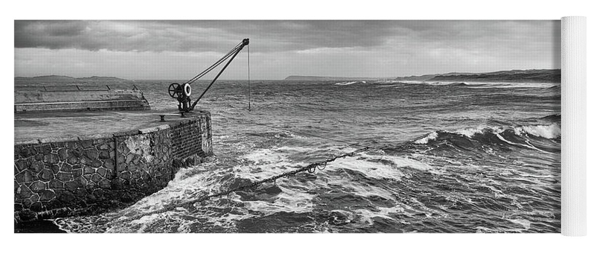 Salmon Yoga Mat featuring the photograph The Salmon Fisheries, Portrush by Nigel R Bell