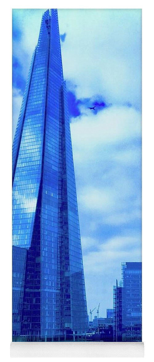 The Shard Yoga Mat featuring the photograph The Shard in Blue by Debra Grace Addison