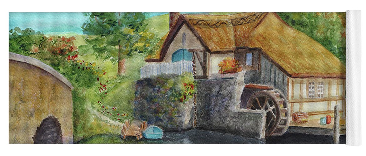 New Zealand Yoga Mat featuring the painting The Shire by Karen Fleschler