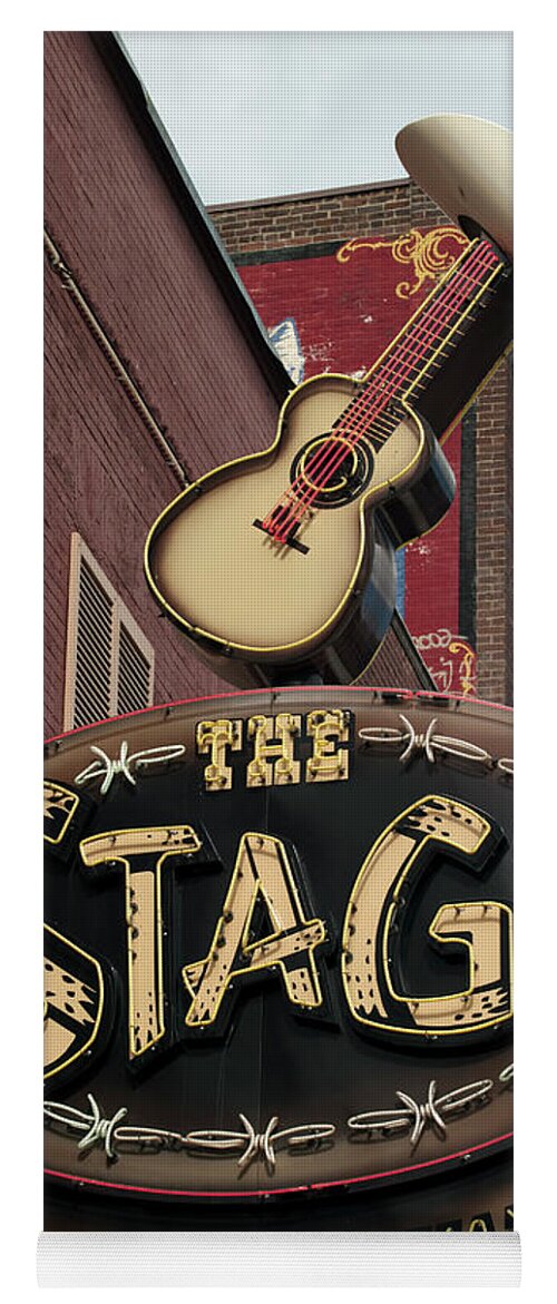 Route 66 Yoga Mat featuring the painting The Stage on Broadway, Nashville, Tennessee by 