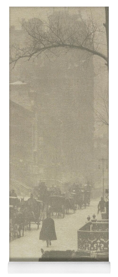 The Street Yoga Mat featuring the photograph The Street, Design for a Poster by Alfred Stieglitz