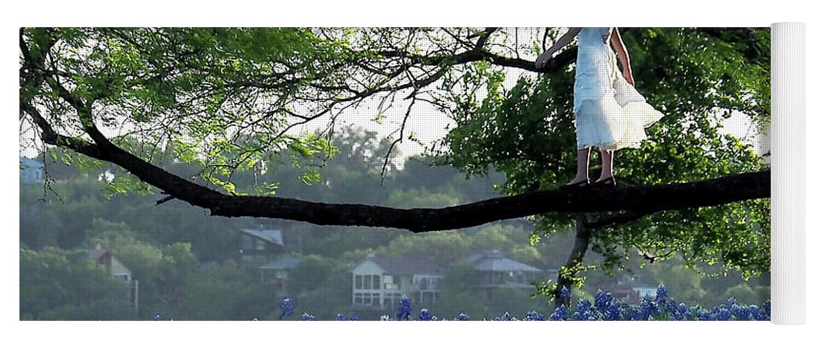 Bluebonnets Yoga Mat featuring the photograph The View at Turkey Bend by Jerry Connally