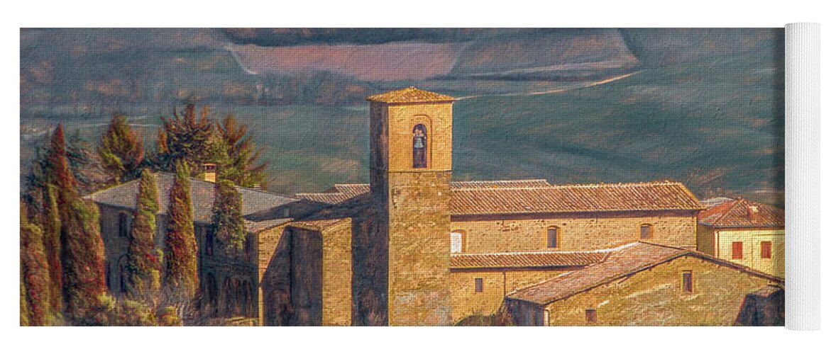 Tuscany Yoga Mat featuring the photograph This Is Tuscany, Painterly by Marcy Wielfaert