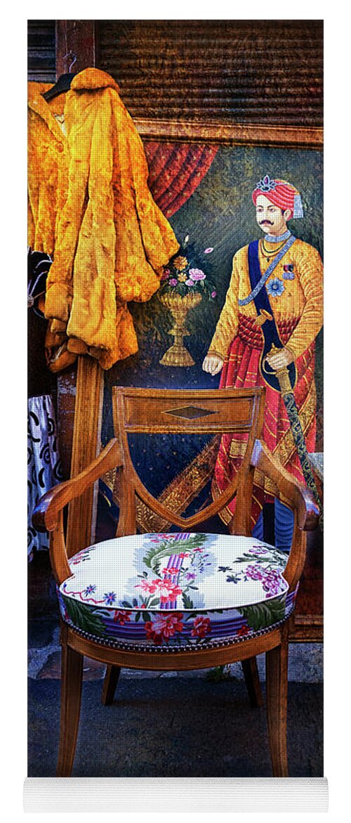 Flea Market Yoga Mat featuring the photograph Throne Chair of the Puce du Saint Ouen Waiting for its Queen by Craig J Satterlee