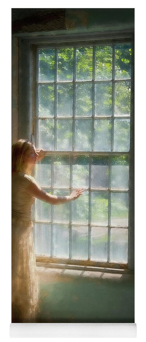 Orange Massachusetts Yoga Mat featuring the photograph Through A Window by Tom Singleton